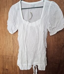 White Short Sleeve Women's Top